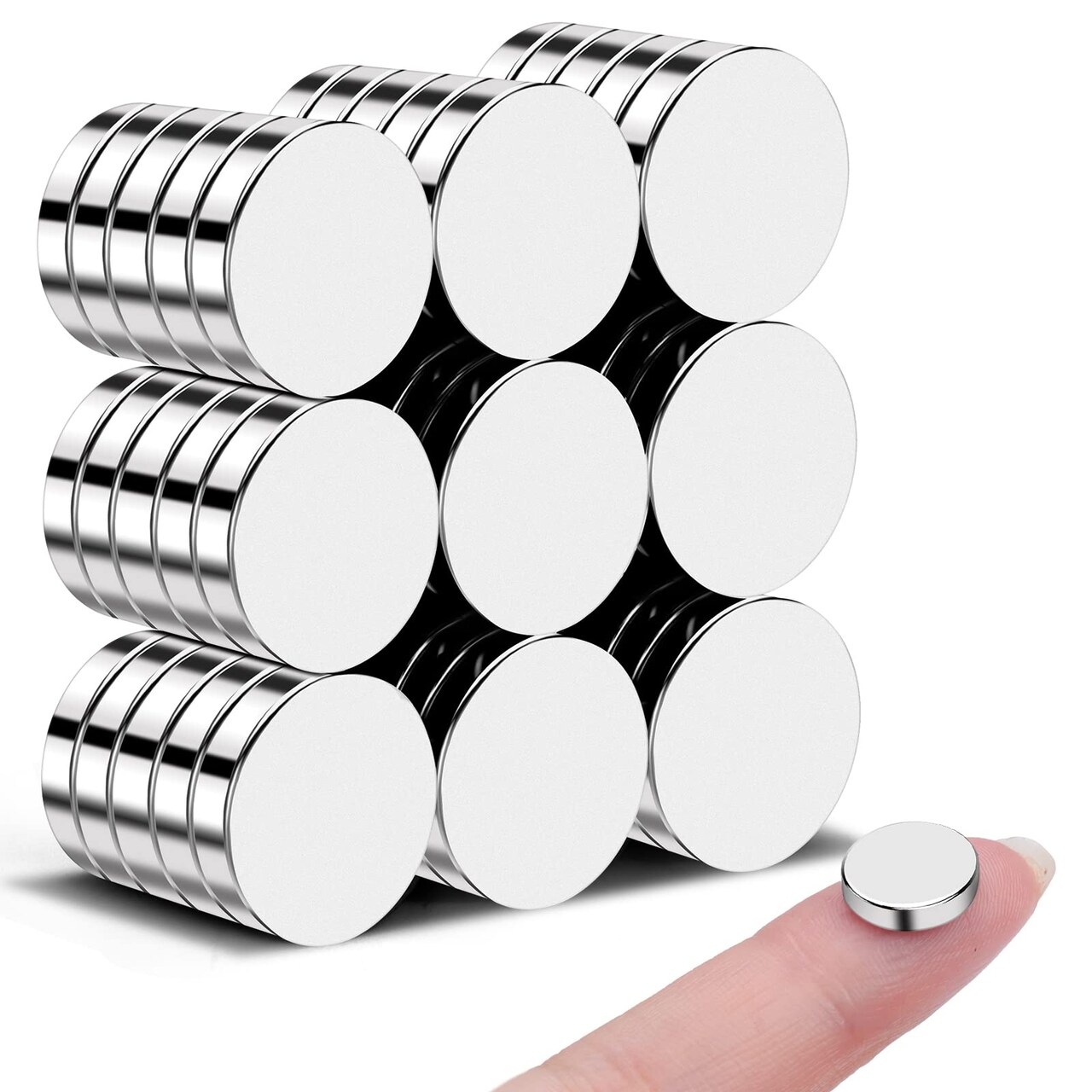 VSKIZ 45 PCS Refrigerator Magnets, 12x3mm Small Round Rare Earth Magnets for Crafts, DIY, Fridge, Whiteboard, Office, Dry Erase Board